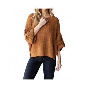 NEW VEVERET chest pocket sweater in mustard